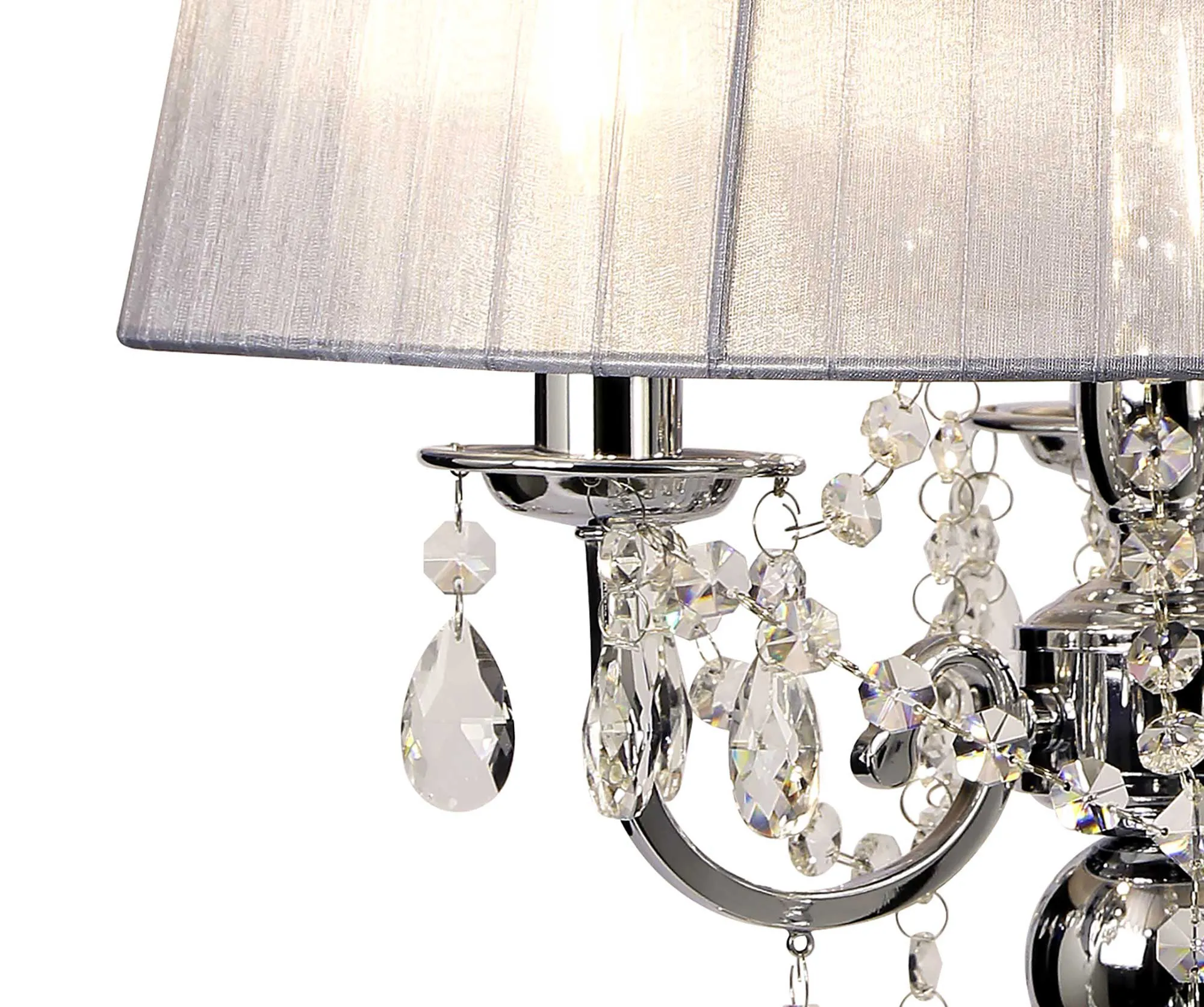 Olivia Crystal 61cm 3 Light Table Lamp IL30062/GY  Diyas Olivia Polished Chrome-Grey